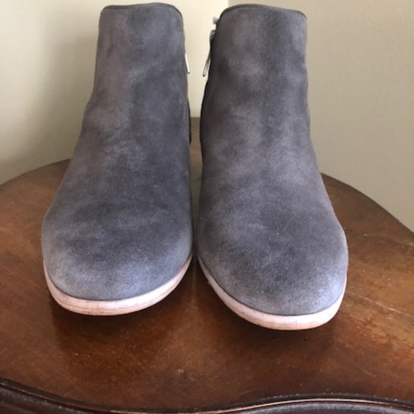 Sam Edelman Petty 2 Women's Suede Ankle Booties Grey Distressed Side Zip 8.5 - Picture 5 of 7